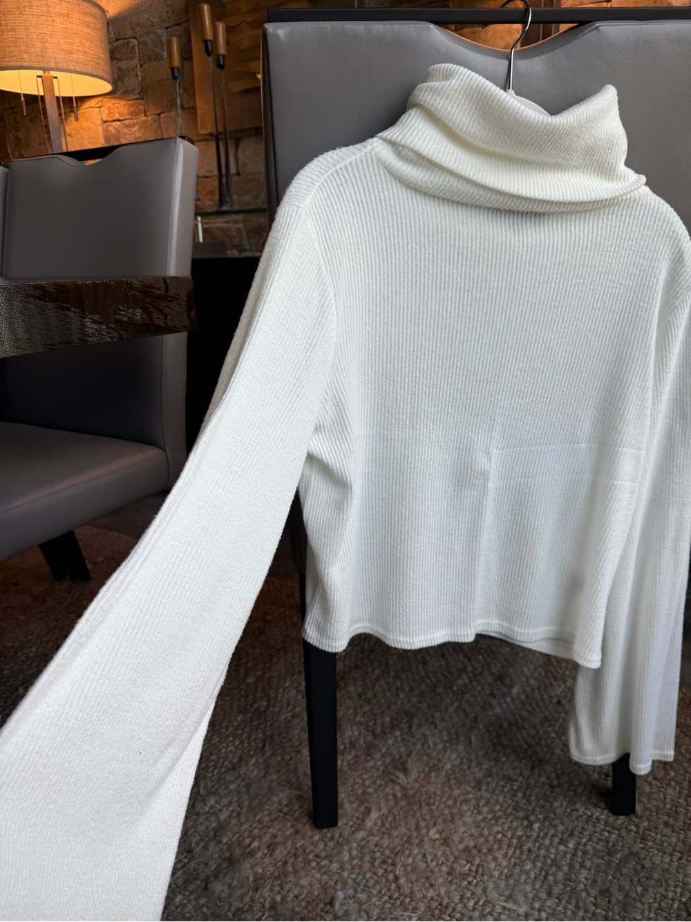 Lulu's Ivory Ribbed Turtleneck Sweater - Picture 2 of 4